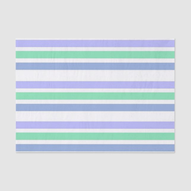 Tissue Paper Stripe Blue Green (Front)