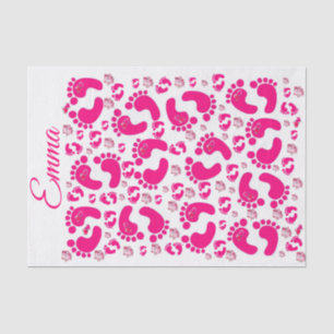 Tissue Paper Stripes Baby Feet Girl Elephants