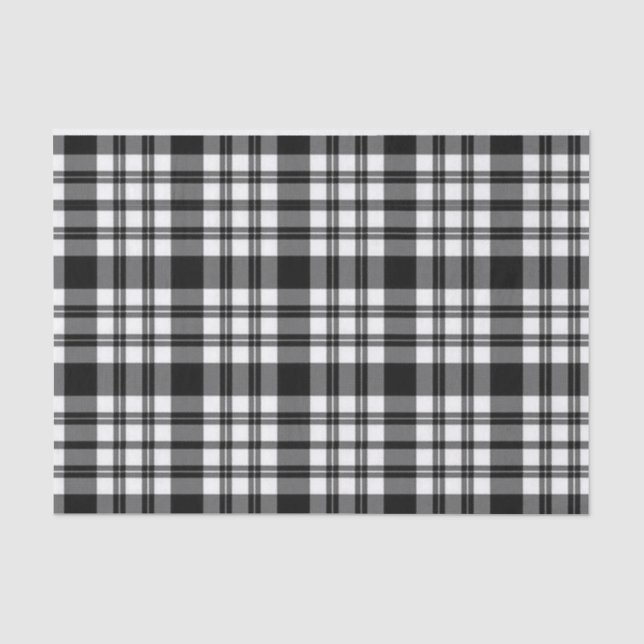 Tissue Paper Stripes Black and White Plaid (Front)