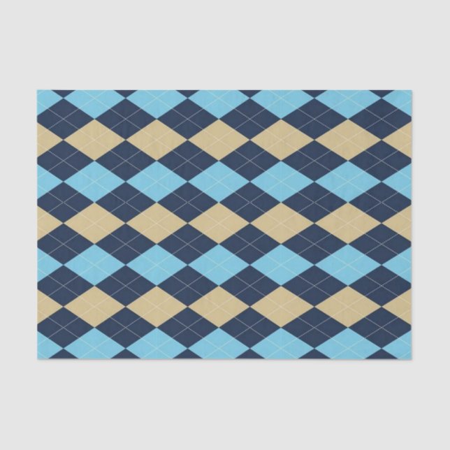 Tissue Paper Stripes Blue Plaid (Front)
