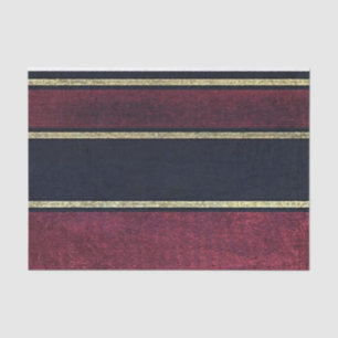 Tissue Paper Stripes Gold Burgundy Black