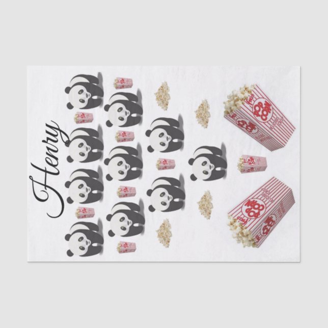 Tissue Paper Stripes Panda Bear Popcorn (Front)