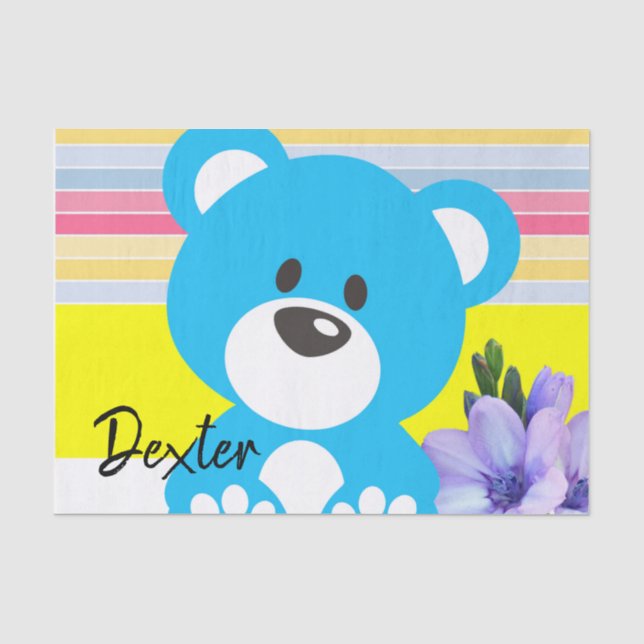 Tissue Paper Stripes Teddy Bear (Front)