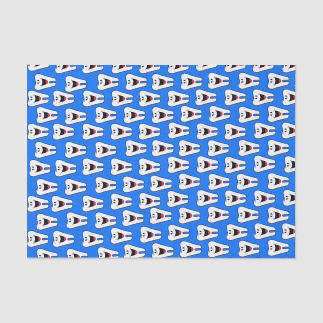 Tissue Paper Teeth Blue Dentists (Front)