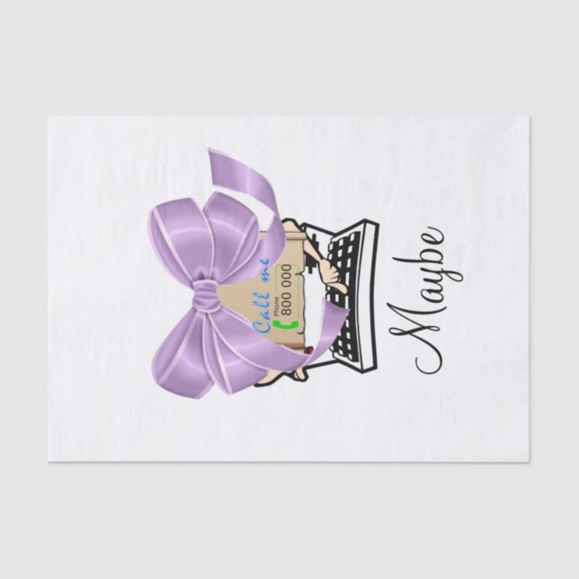 Tissue Paper Typewriter Bow (Front)