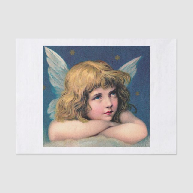 TISSUE PAPER : VINTAGE CHRISTMAS ANGEL/CHERUB (Front)