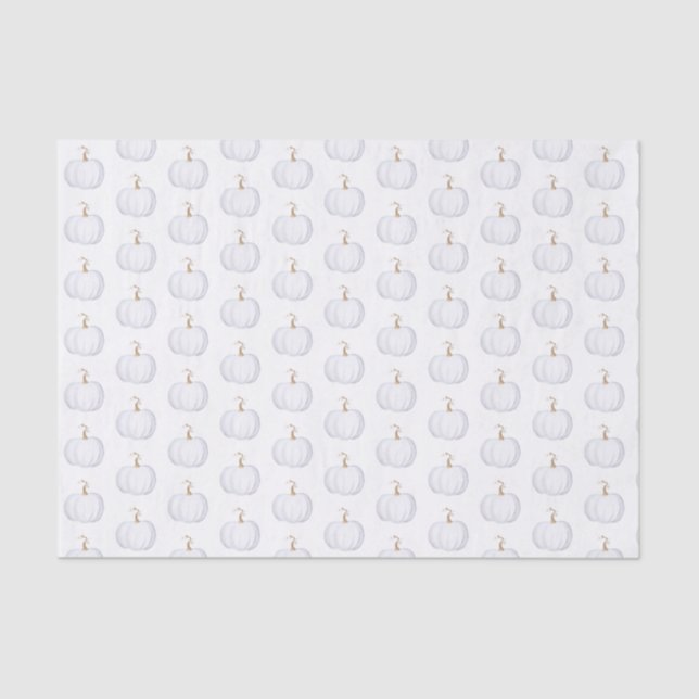 Tissue Paper Watercolor White Pumpkin Pattern (Front)