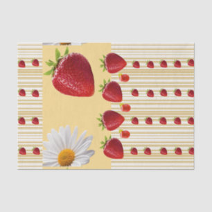 Tissue Paper White Daisy Strawberry