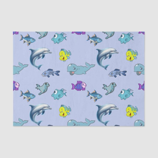 Tissue Paper With Colourful Ocean Life  (Front)