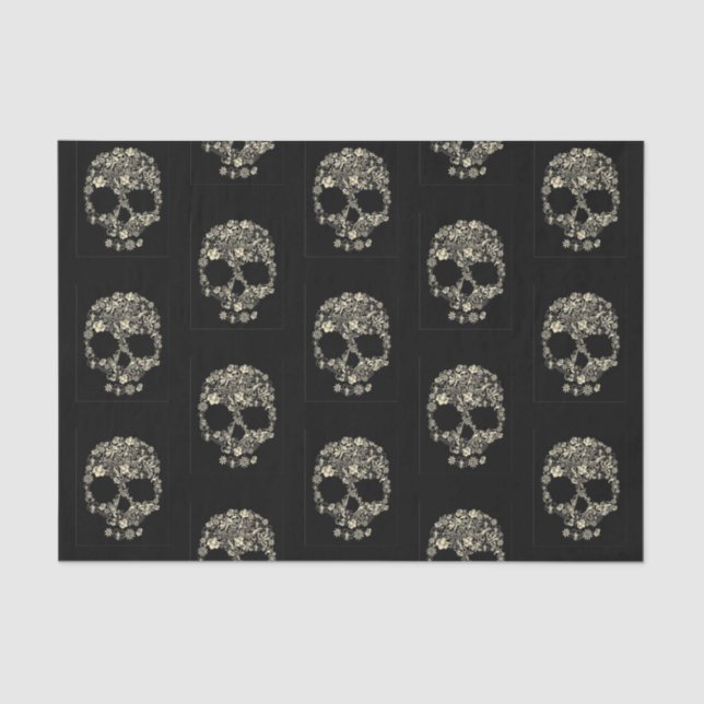 Tissue paper with Flower skull (Front)