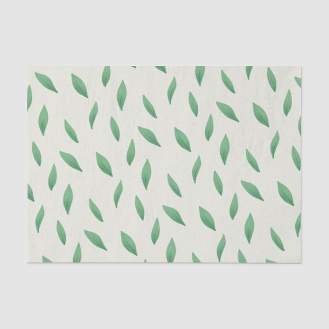 Tissue paper with green leaf design (Front)