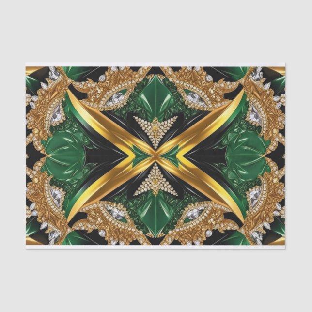 Tissue paper with Jamaican colours design (Front)