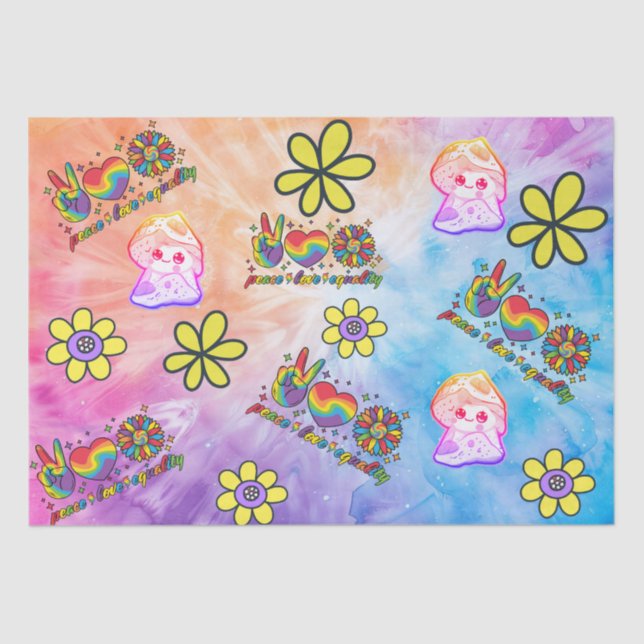 Tissue Paper with peace love equality  (Front)