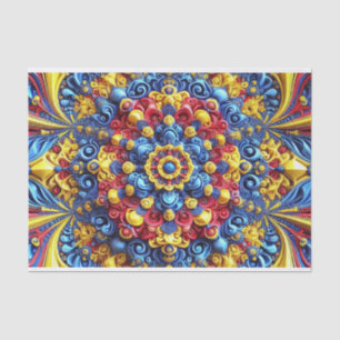 Tissue paper with Romanian colours abstract design