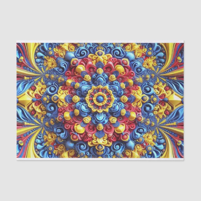 Tissue paper with Romanian colours abstract design (Front)