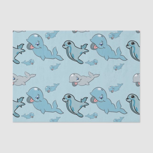 Tissue Paper With Whales and Seals (Front)