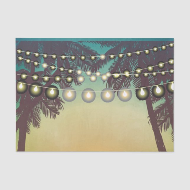 Tissue Paper Wrapping Beach Sunset Palm Trees Stri (Front)