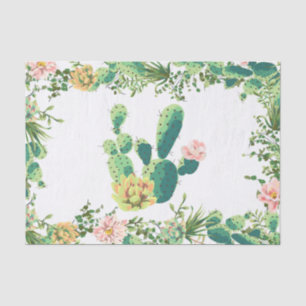 Tissue Paper Wrapping Bohemian Cactus Succulents D