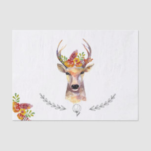 Tissue Paper Wrapping Boho Deer Buck Head Browning