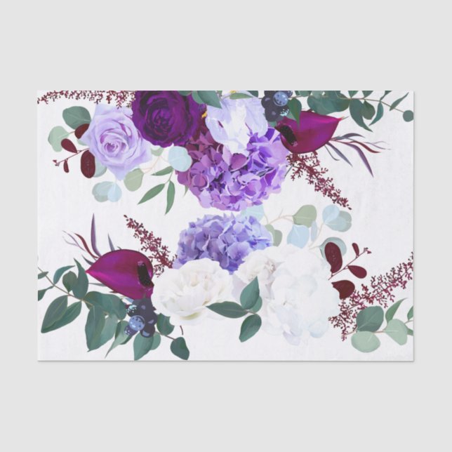 Tissue Paper Wrapping Lavender Hibiscus on White (Front)