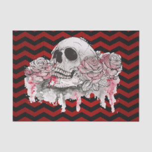 Tissue Paper Wrapping skull Rose Gothic Chevron re