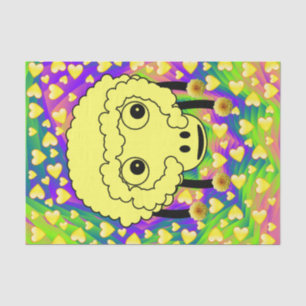 Tissue Paper Yellow Hearts Sheep