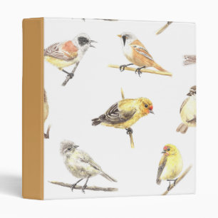 Tit birds pattern binder