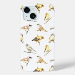 Tit birds pattern iPhone 15 case