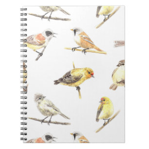 Tit birds pattern notebook