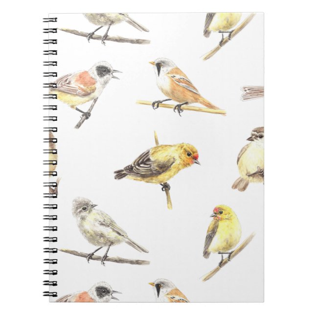 Tit birds pattern notebook (Front)