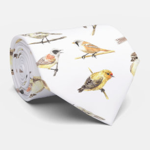 Tit birds pattern tie