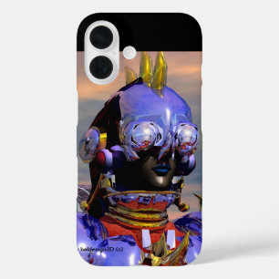 TITAN CYBORG PORTRAIT Blue Science Fiction ,Scifi iPhone 16 Case