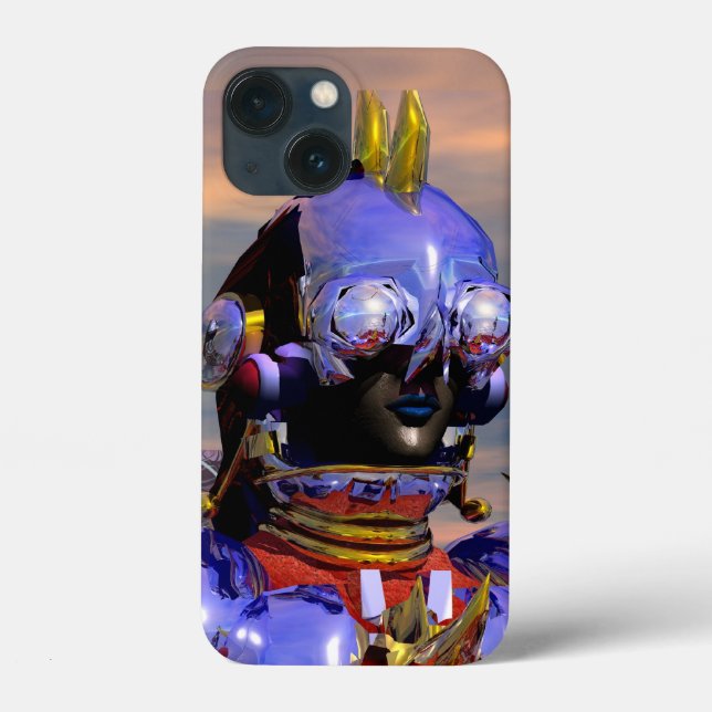 TITAN CYBORG PORTRAIT Blue Science Fiction ,Scifi Case-Mate iPhone Case (Back)