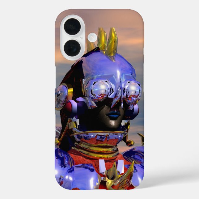 TITAN CYBORG PORTRAIT Blue Science Fiction ,Scifi Case-Mate iPhone Case (Back)