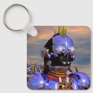 TITAN CYBORG PORTRAIT Blue Science Fiction,Scifi Keychain