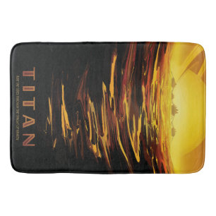 Titan largest moon of Planet Saturn Bath Mat