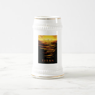 Titan largest moon of Planet Saturn Beer Stein