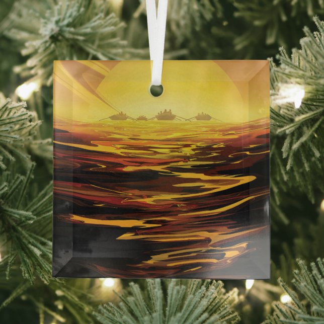 Titan largest moon of Planet Saturn Glass Ornament (Insitu)