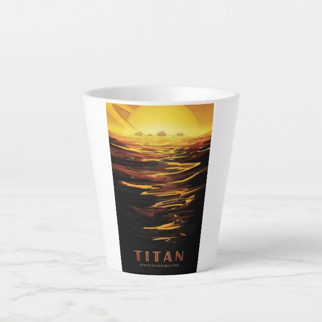 Titan largest moon of Planet Saturn Latte Mug (Front)