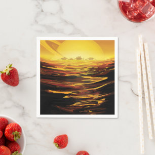 Titan largest moon of Planet Saturn Napkin