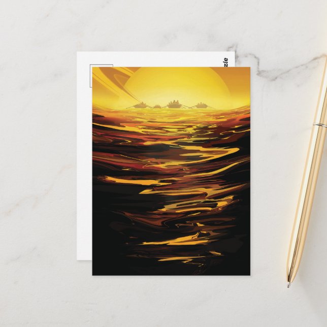 Titan largest moon of Planet Saturn Postcard (Front/Back In Situ)