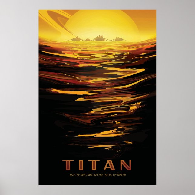Titan largest moon of Planet Saturn Poster (Front)