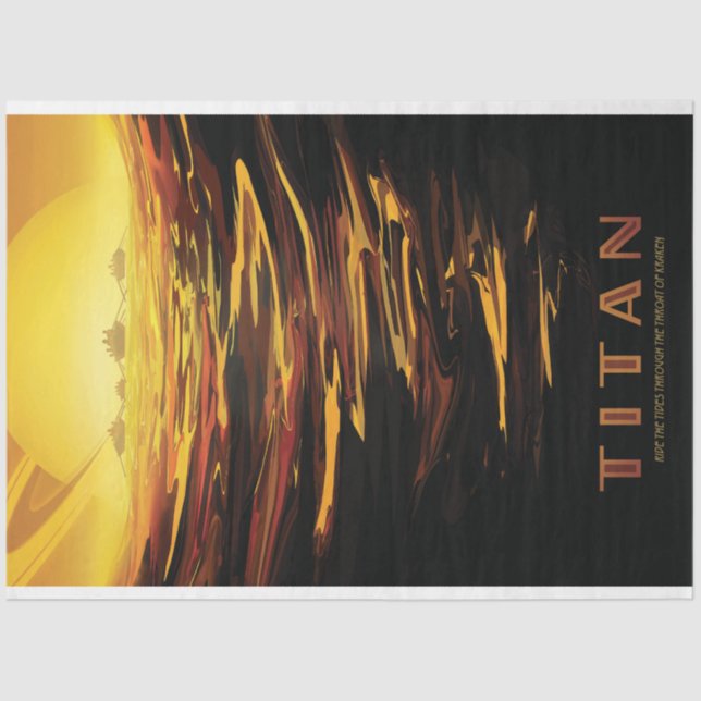 Titan largest moon of Planet Saturn Tissue Paper (Front)