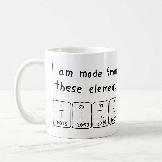 Titan periodic table name mug (Left)