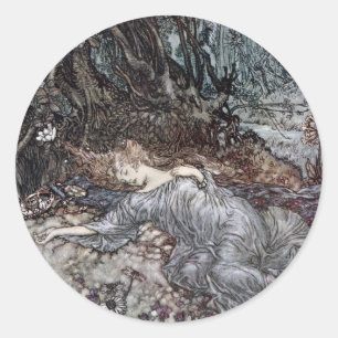 Titania Lying Asleep Classic Round Sticker