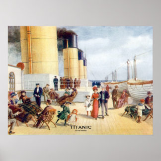 Titanic 100th Anniversary colour Boat Deck Image Poster