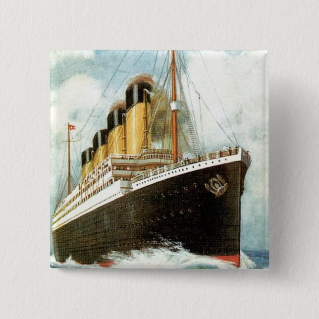 Titanic at Sea 2 Inch Square Button (Front)
