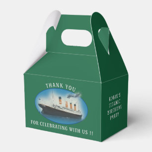 Titanic Birthday Green RMS White Star Line Ship Favor Box