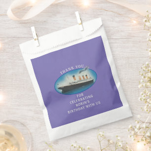 Titanic Birthday Purple RMS White Star Line Ship Favour Bag