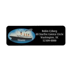 Titanic Black Maritime White Star Adresse de retou